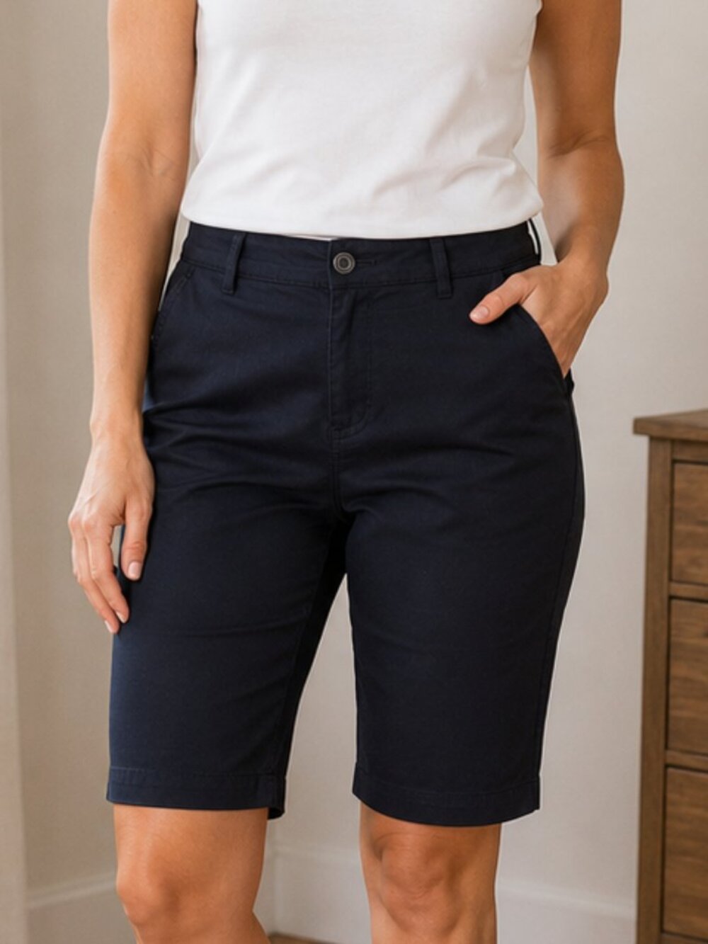 Women's Navy Bermuda Shorts - St. John's Bay - Size 14W - Length=21"